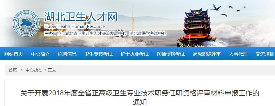 2018湖北全省正高级卫生职称评审申报范围、对象及条件公布