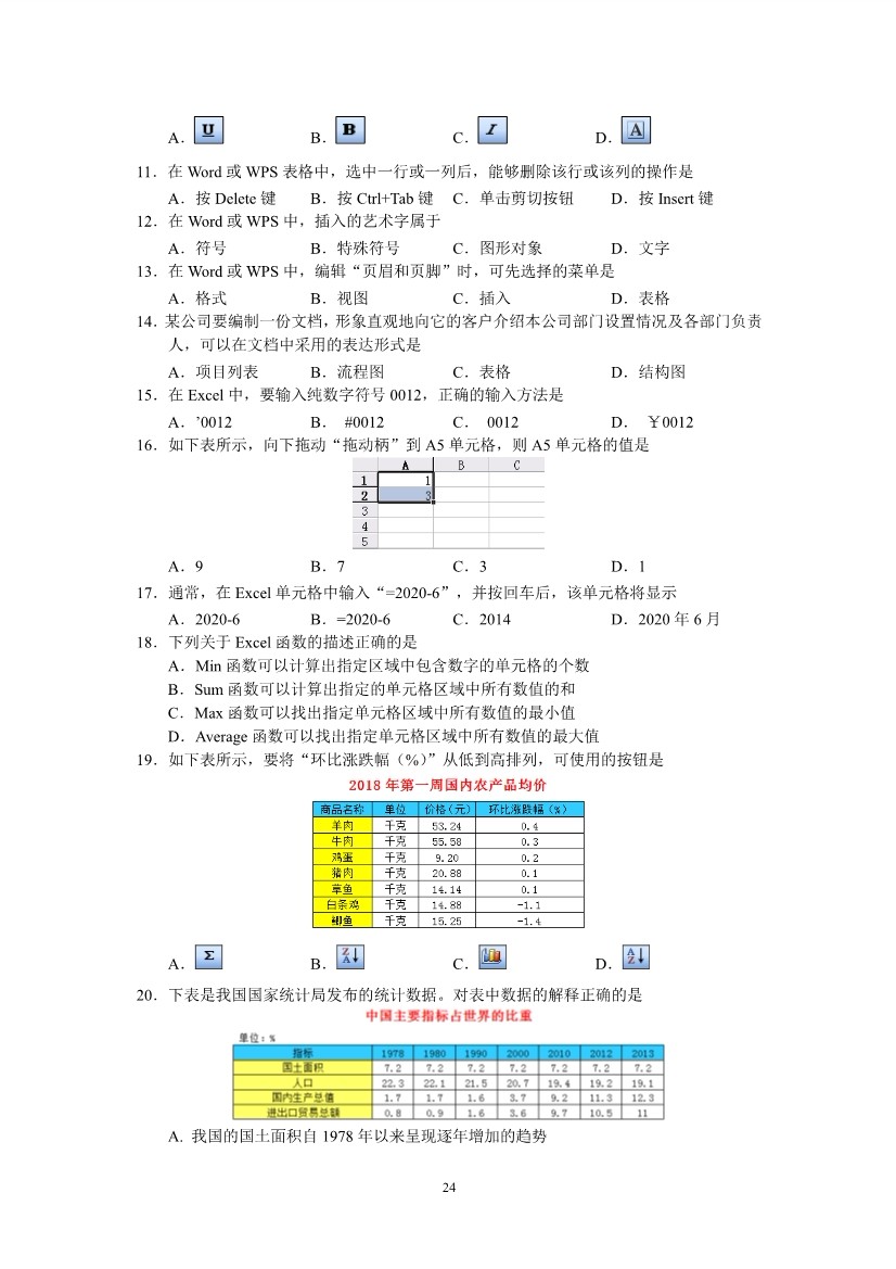 2019年广西普通高中学业水平考试信息技术大纲及说明