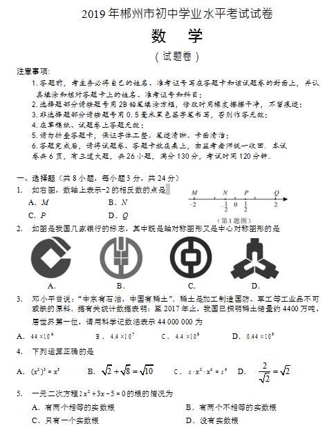 2019����ϳ����п���ѧ�Ծ����ѹ�����