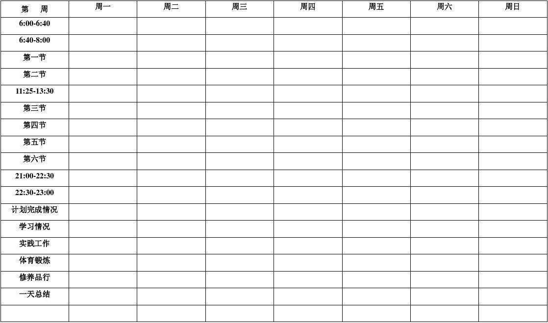 最新初三逆袭每日计划表