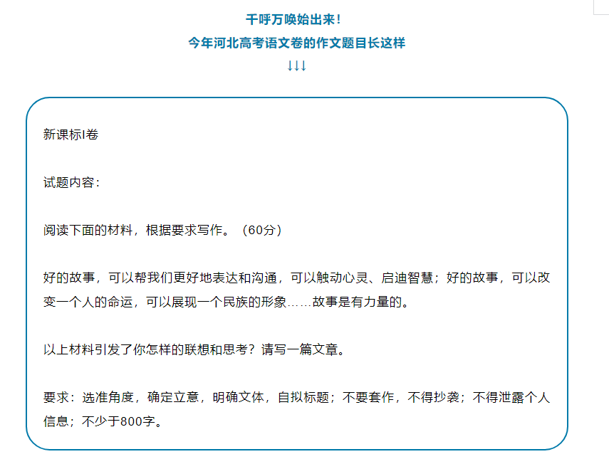2023年河北高考作文题目公布