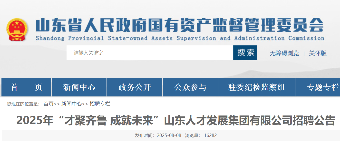 2025年山东人才发展集团有限公司招聘公告（8月8日-24日报名）