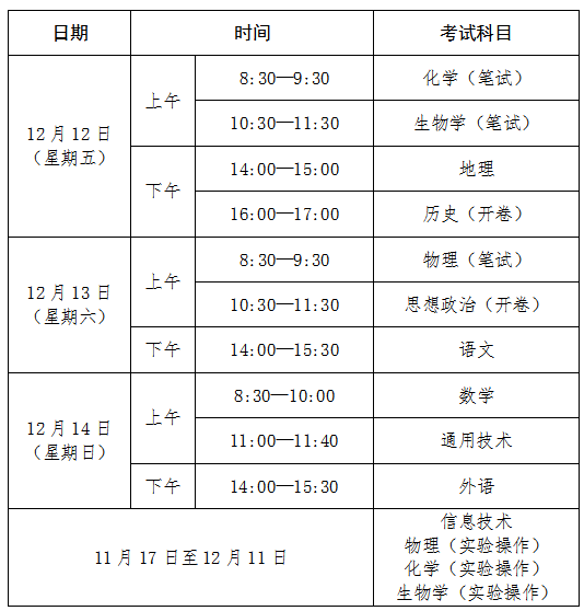 2025年下半年吉林松原普通高中开云kaiyun(中国)业水平合格性考试时间安排