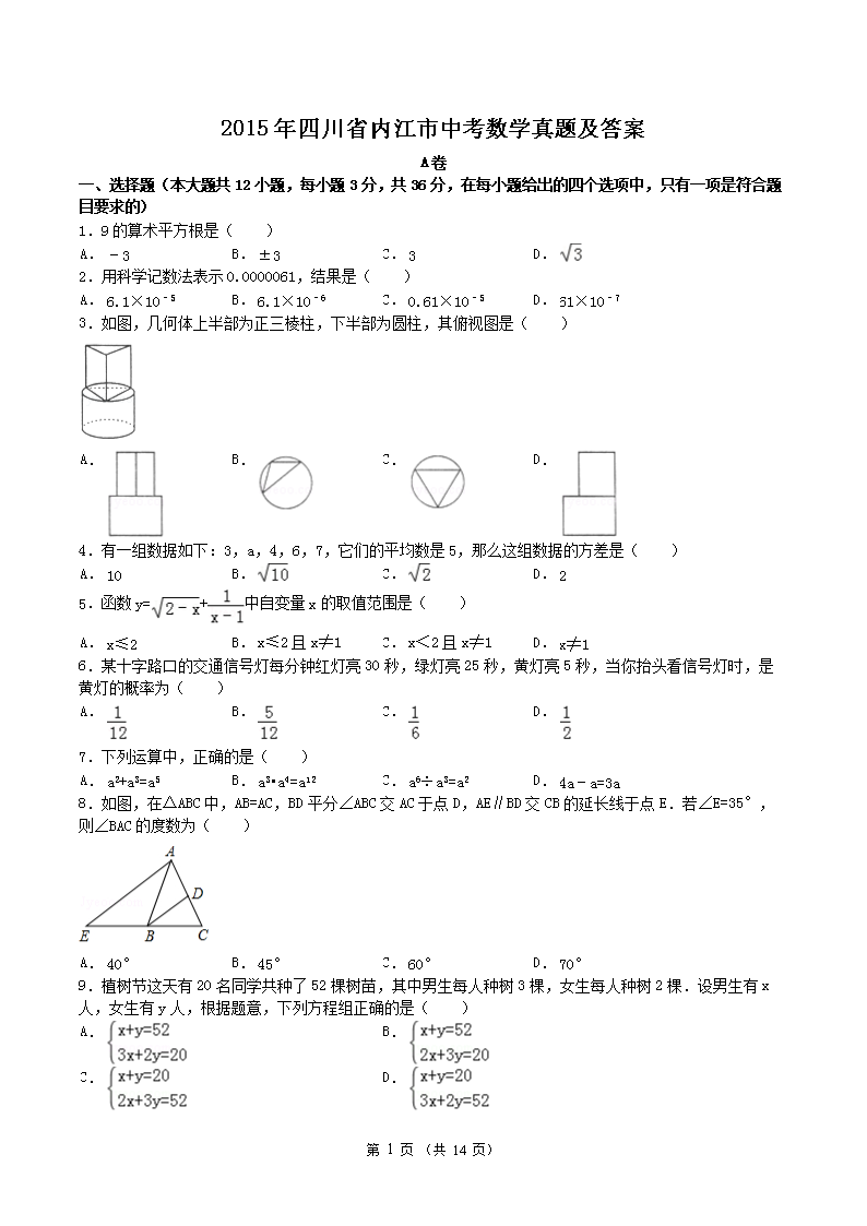 2015���Ĵ�ʡ�ڽ����п���ѧ���⼰��