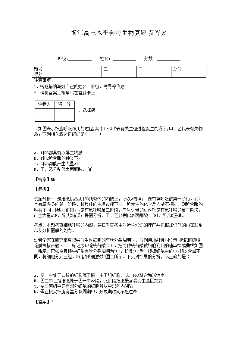 �㽭����ˮƽ�ῼ�������⼰��