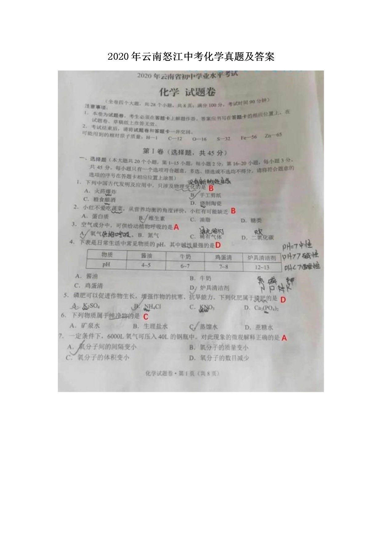 2020������ŭ���п���ѧ���⼰��