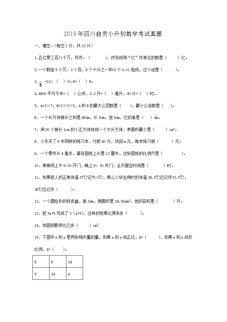 2019���Ĵ��Թ�С������ѧ��������