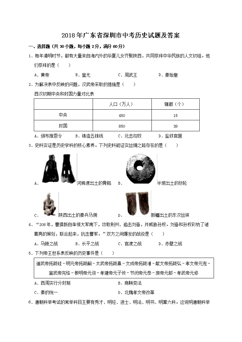 2018��㶫ʡ�������п���ʷ���⼰��