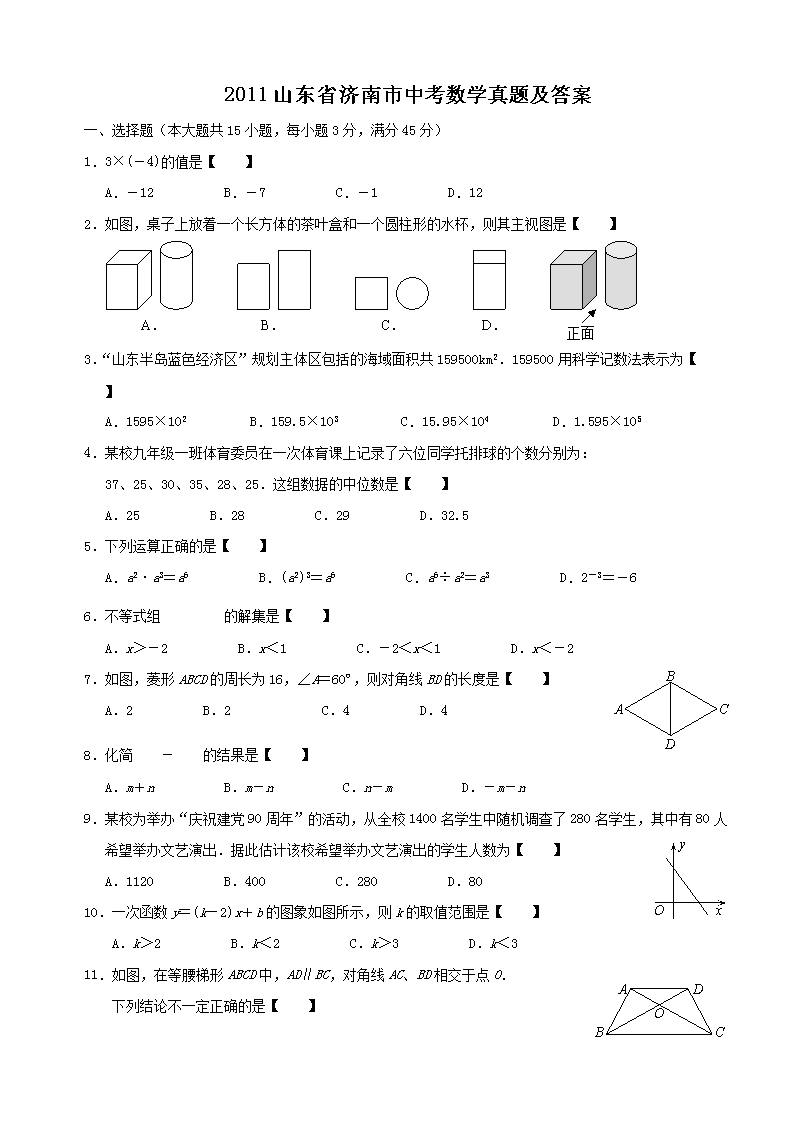 2011ɽ��ʡ�������п���ѧ���⼰��