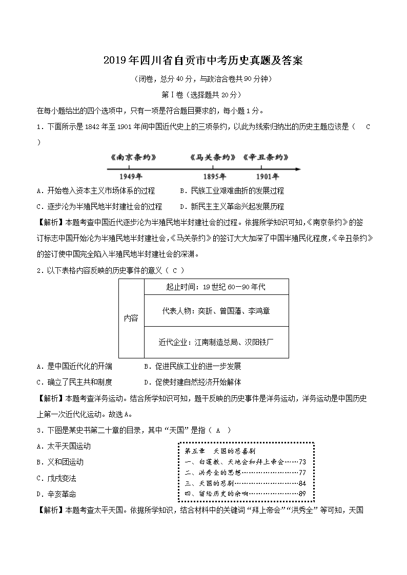 2019���Ĵ�ʡ�Թ����п���ʷ���⼰��