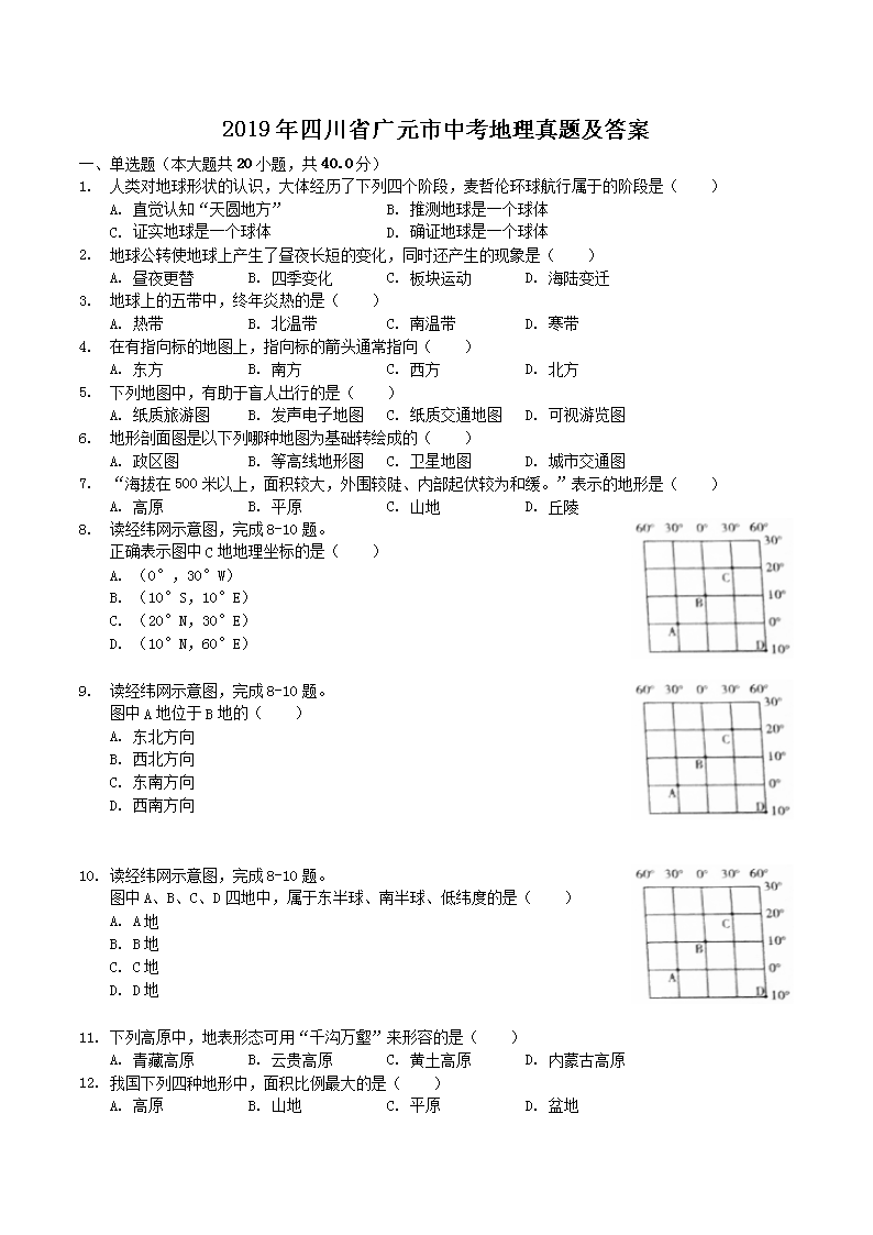 2019���Ĵ�ʡ��Ԫ���п��������⼰��