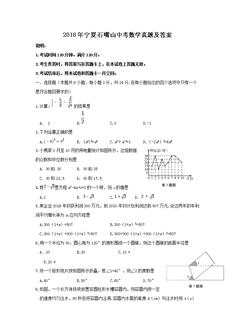 2018������ʯ��ɽ�п���ѧ���⼰��