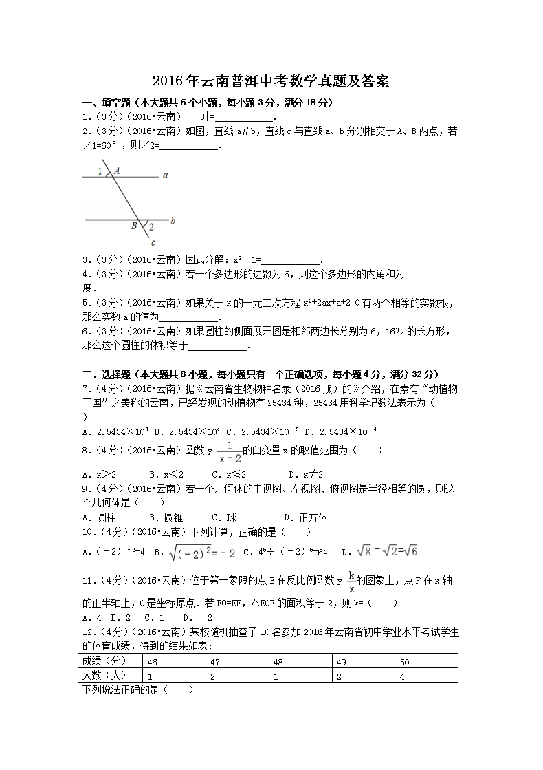 2016�������ն��п���ѧ���⼰��