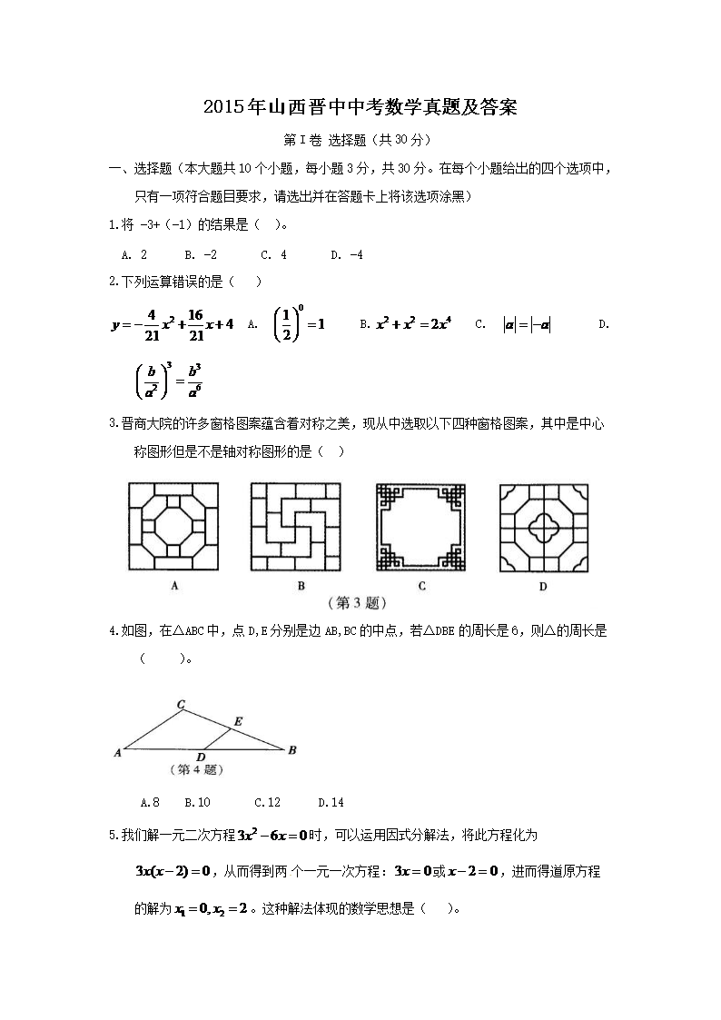 2015��ɽ�������п���ѧ���⼰��