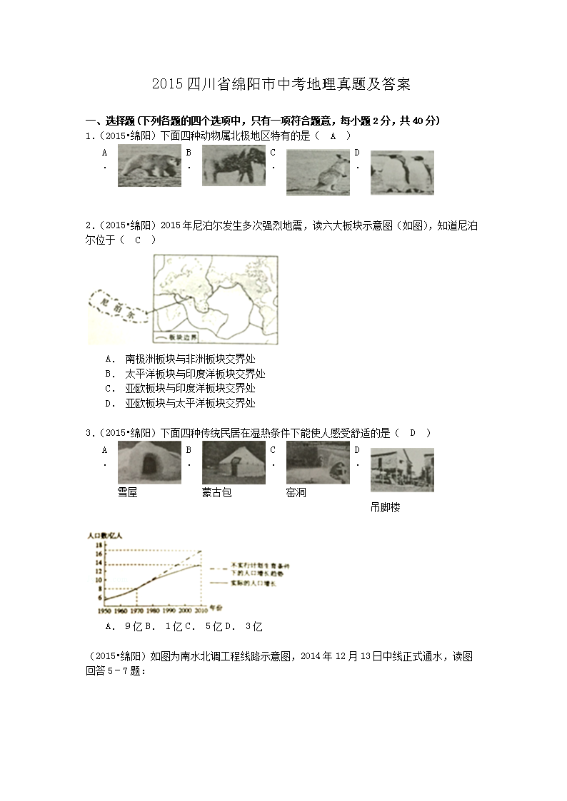 2015�Ĵ�ʡ�������п��������⼰��