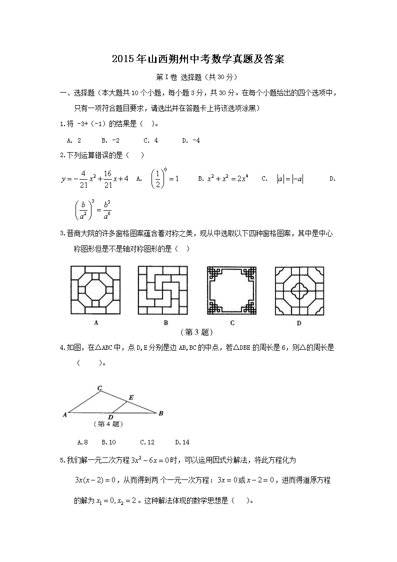 2015��ɽ��˷���п���ѧ���⼰��