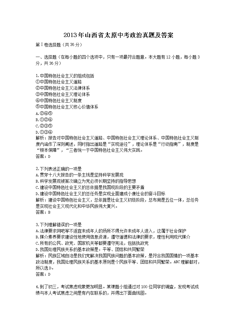 2013��ɽ��ʡ̫ԭ�п��������⼰��