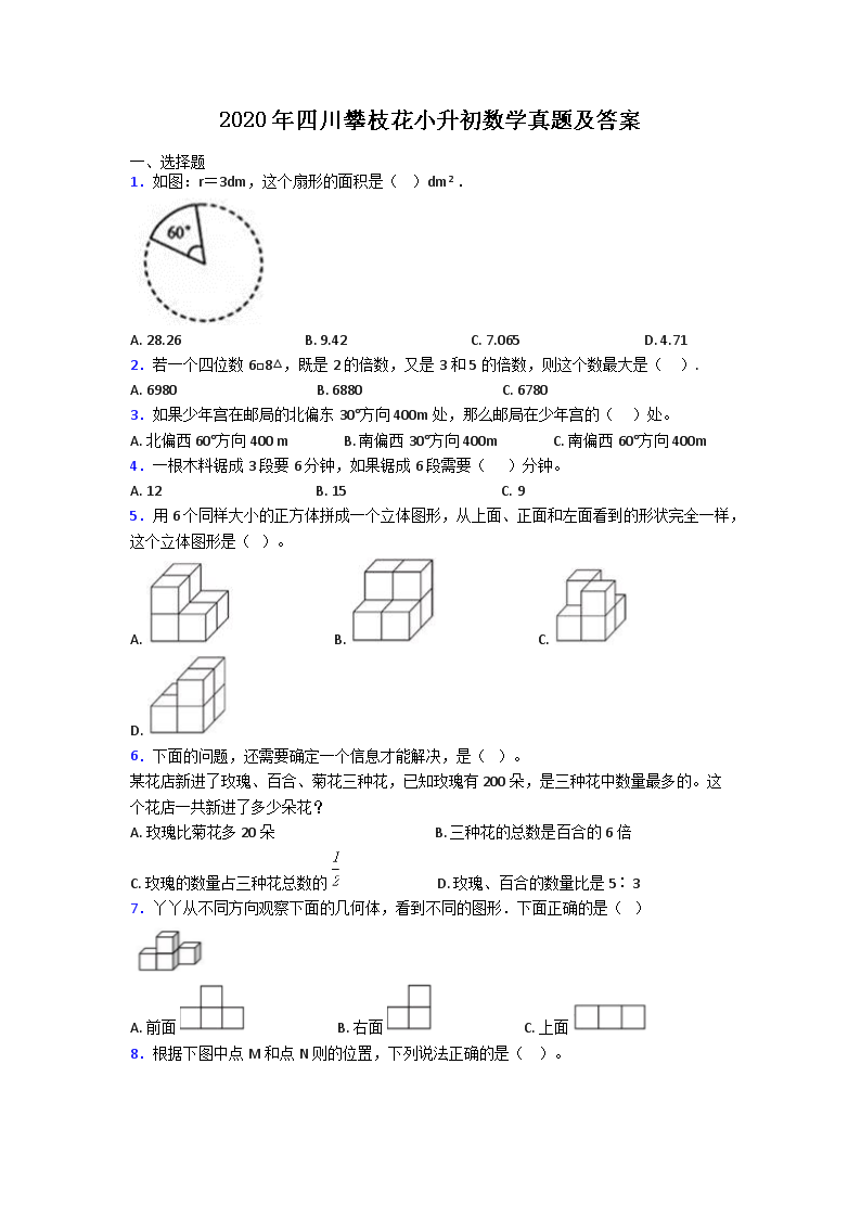 2020���Ĵ���֦��С������ѧ���⼰��