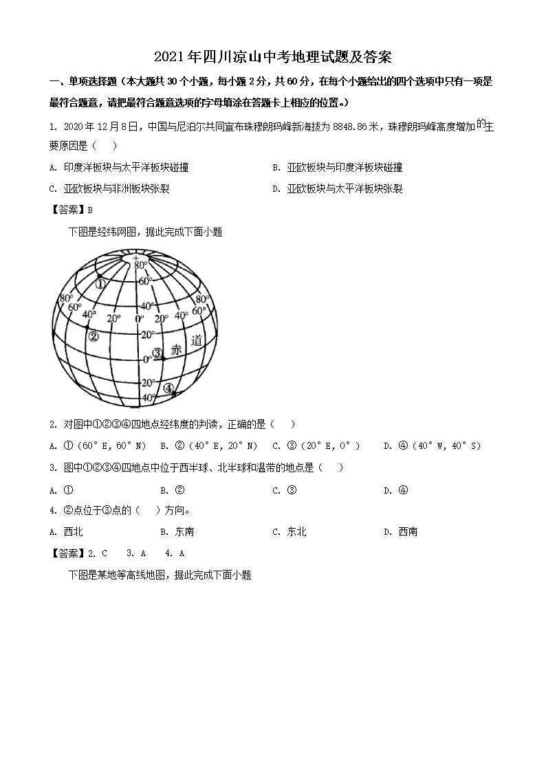 2021���Ĵ���ɽ�п��������⼰��