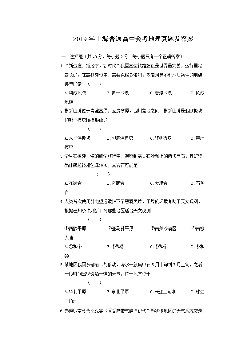 2019���Ϻ���ͨ���лῼ�������⼰��