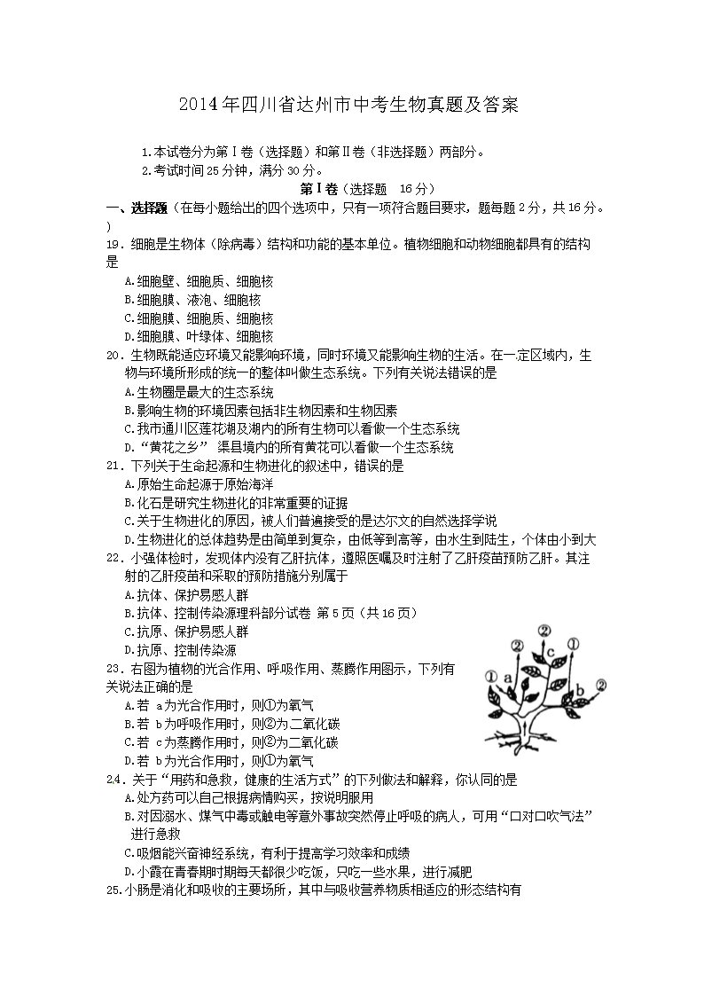 2014���Ĵ�ʡ�������п��������⼰��