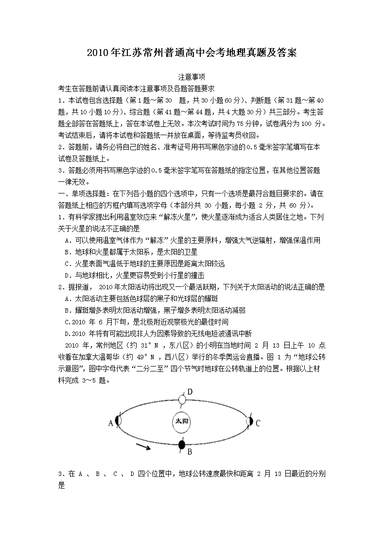 2010�꽭�ճ�����ͨ���лῼ�������⼰��