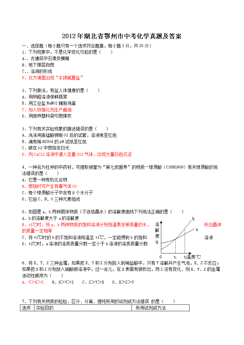 2012�����ʡ�������п���ѧ���⼰��