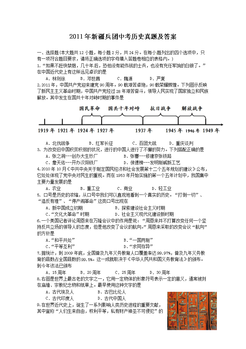 2011���½������п���ʷ���⼰��