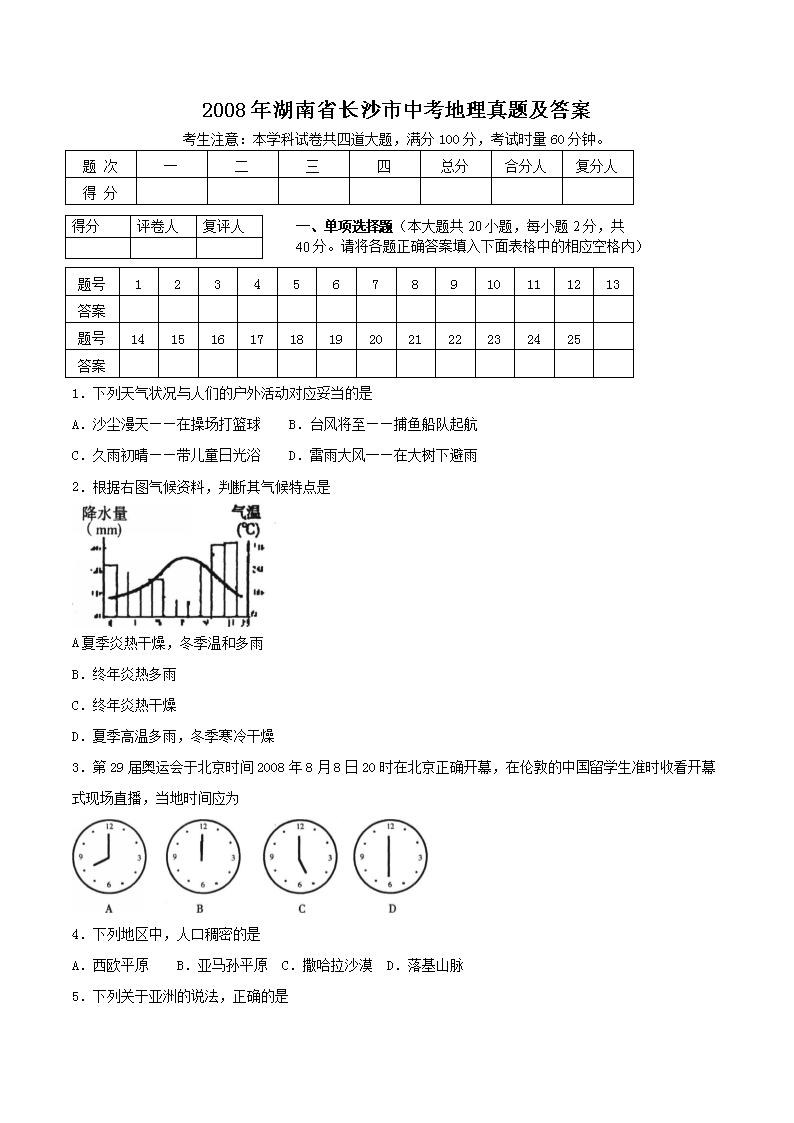 2008�����ʡ��ɳ���п��������⼰��