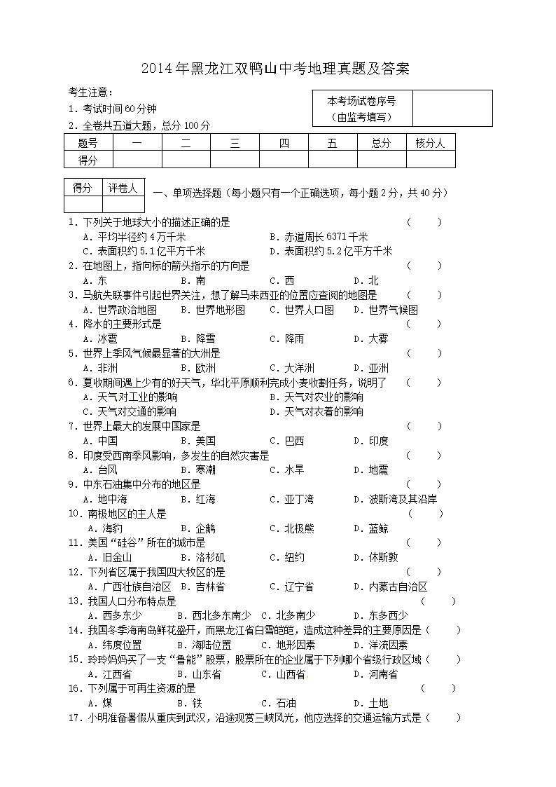 2014�������˫Ѽɽ�п��������⼰��