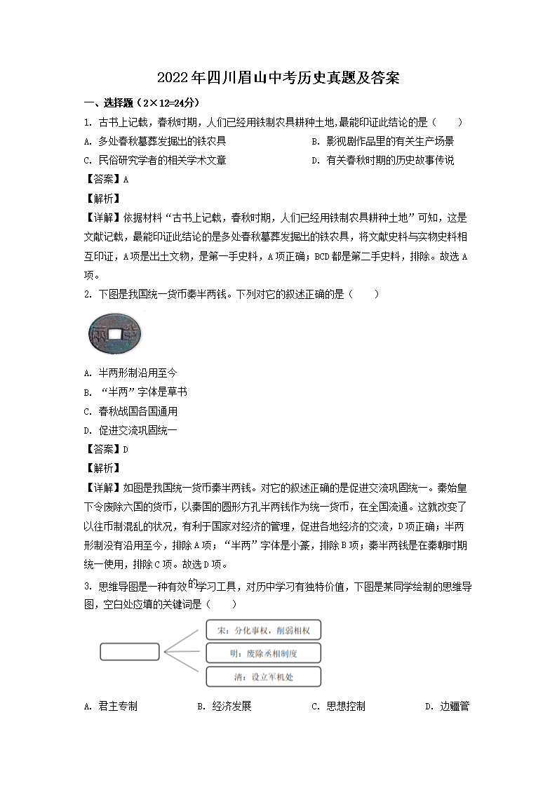 2022���Ĵ�üɽ�п���ʷ���⼰��