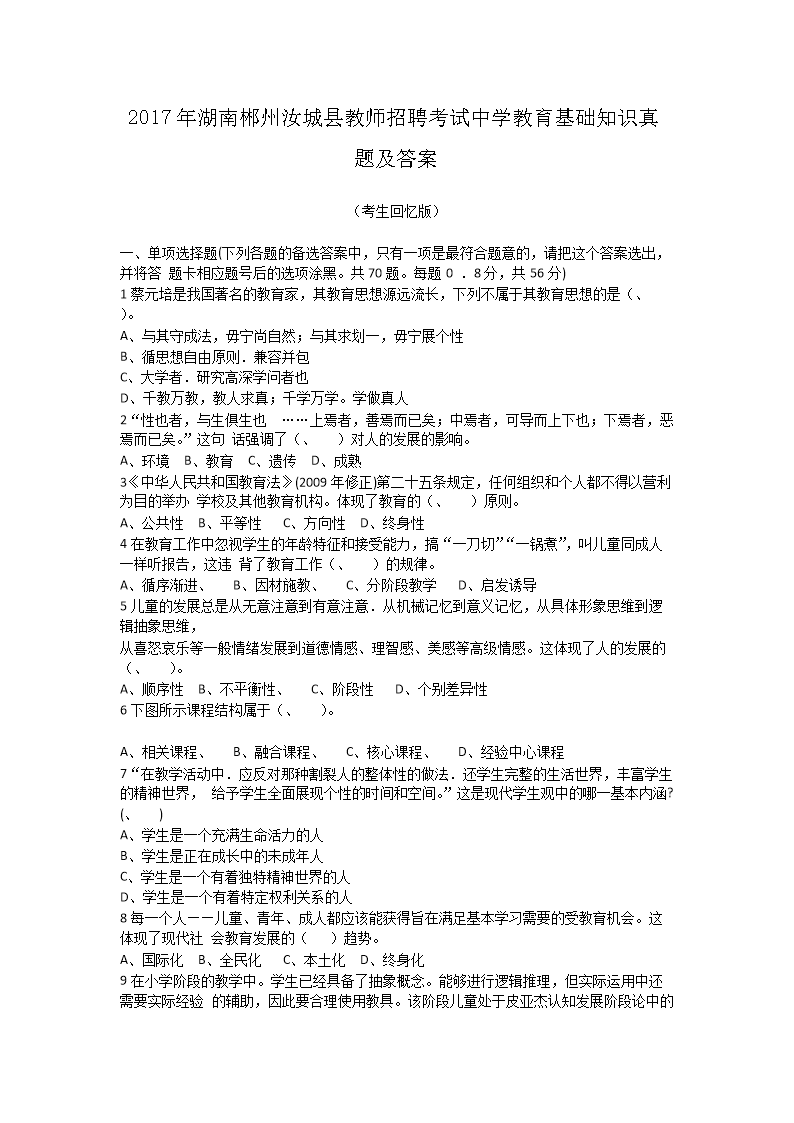 2017ϳؽʦƸѧ֪ʶ⼰