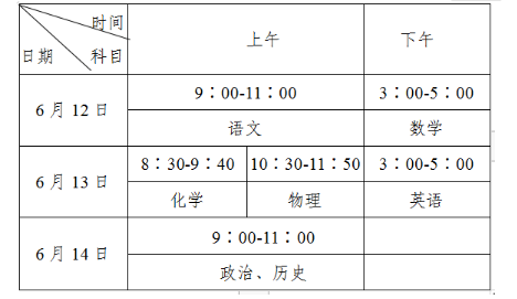 2021四川攀枝花中考時間:6月12日-6月14日