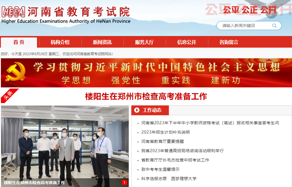 2023年河南高考考试录取结果查看入口网站：http://www.haeea.cn/