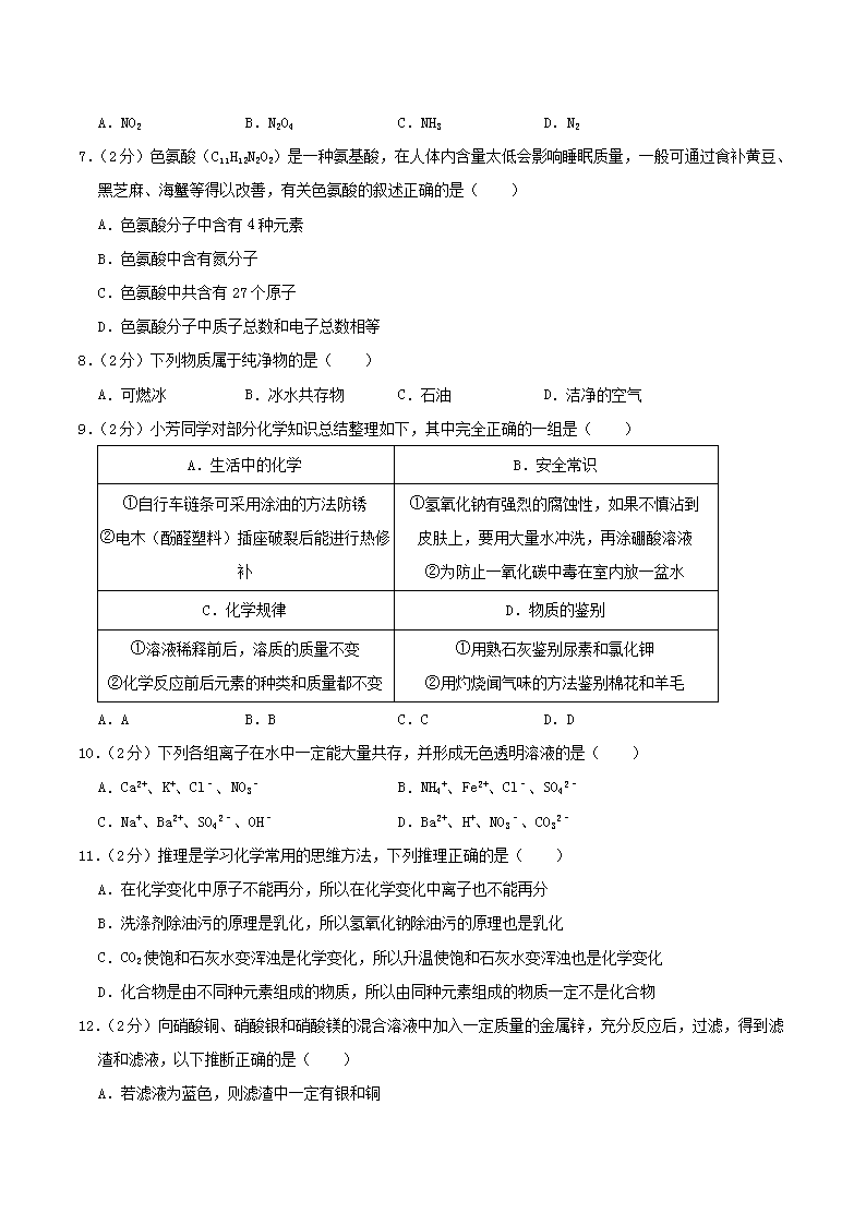 Removed_2019黑龙江省齐齐哈尔市中考化学真�?含答案解�?2.png