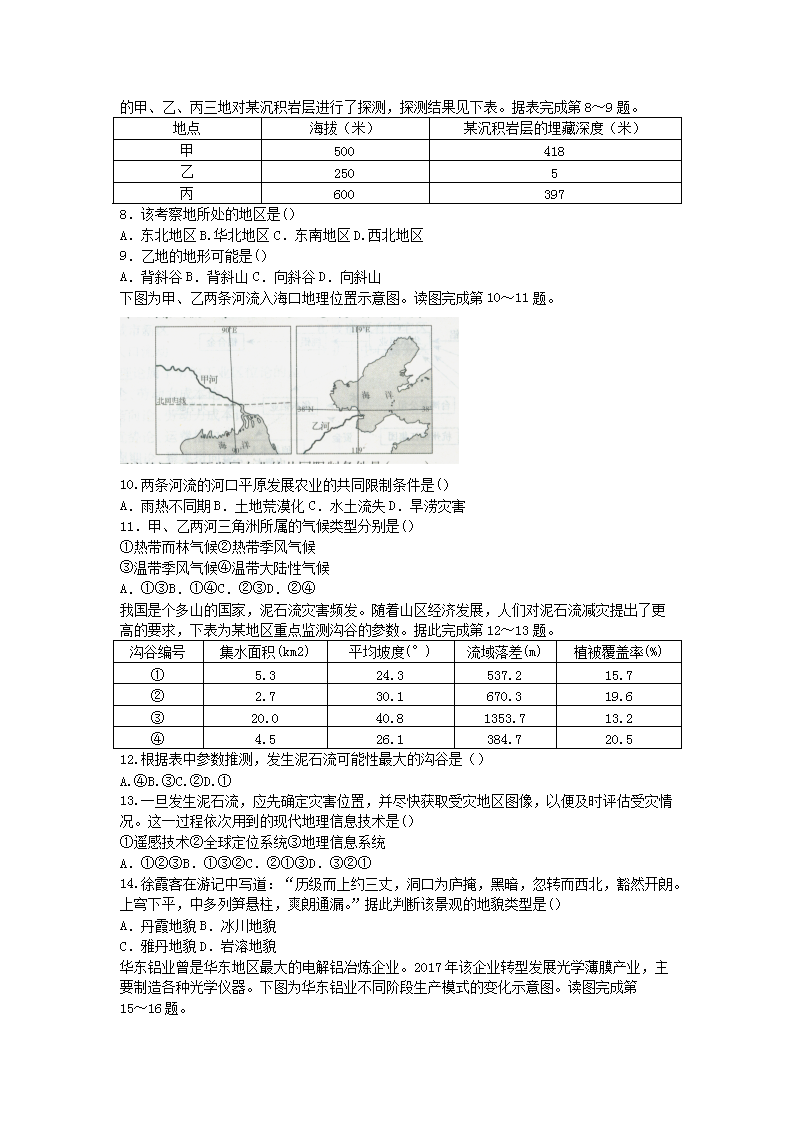 2018下半年北京教师资格考试高中地理学科知识与教学能力真题及答案2.png