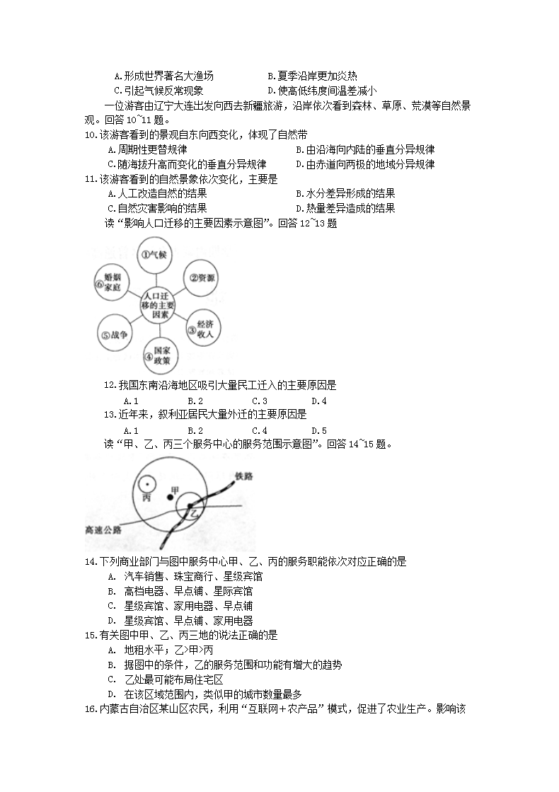 Removed_2018年内蒙古普通高中会考地理真题及答案3.png