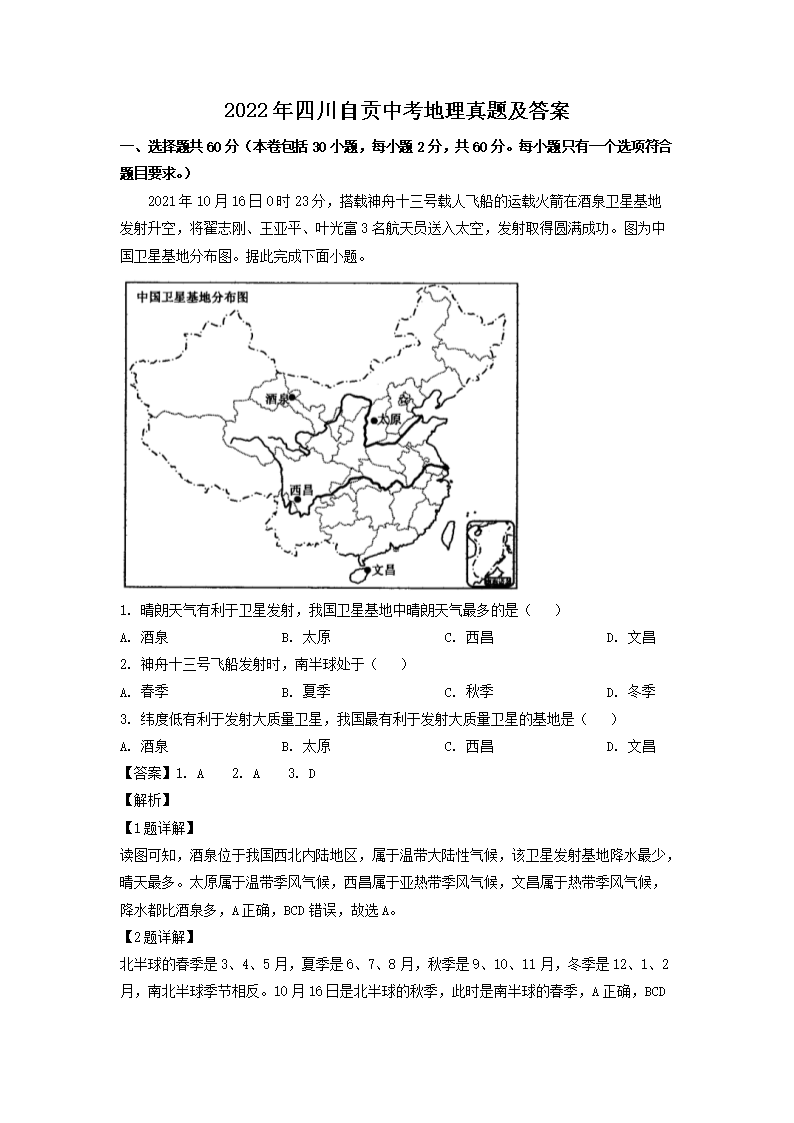 2022���Ĵ��Թ��п��������⼰��